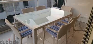 Tempered Glass Table + 6 Chairs 0