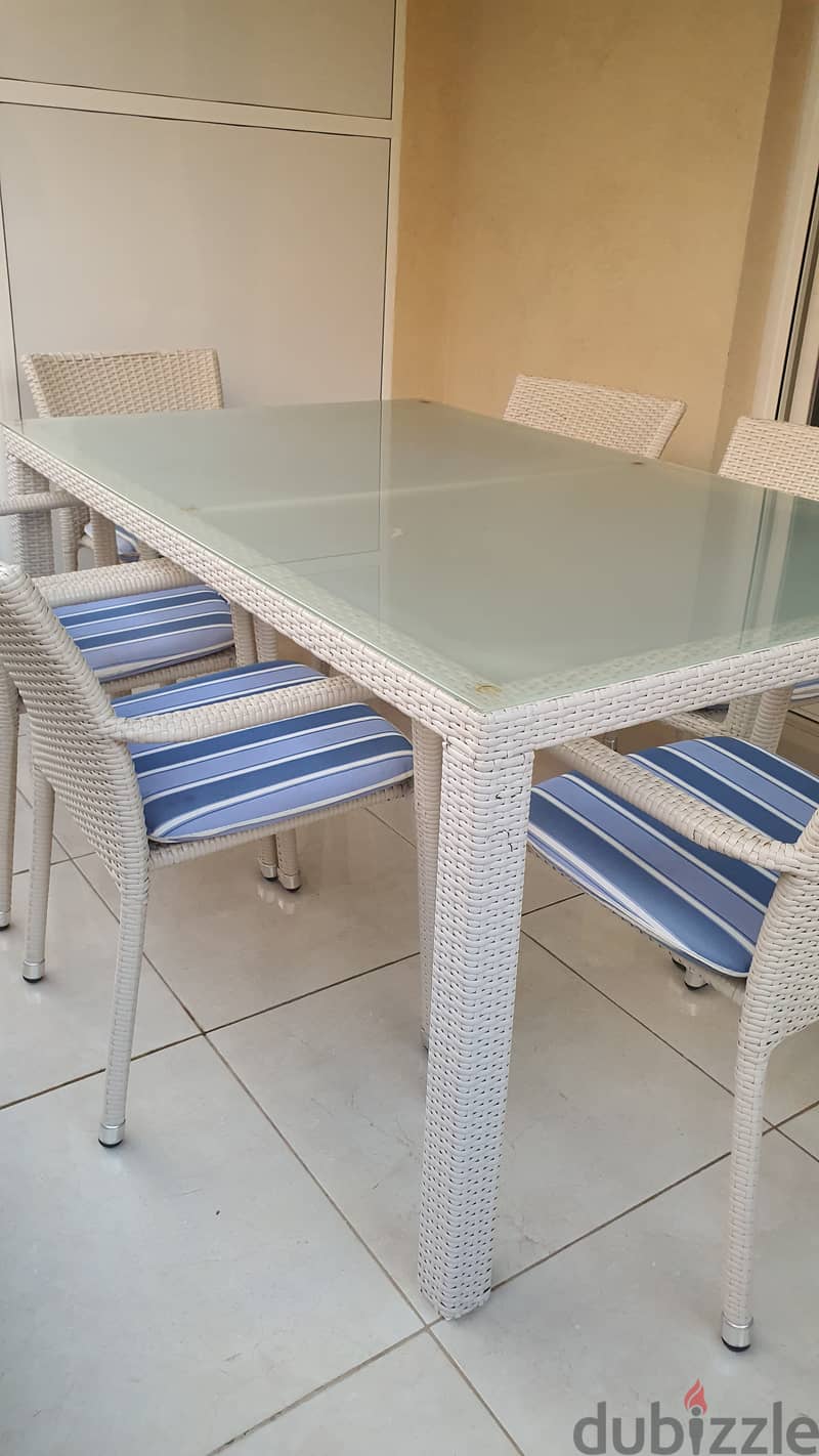 Tempered Glass Table + 6 Chairs 1