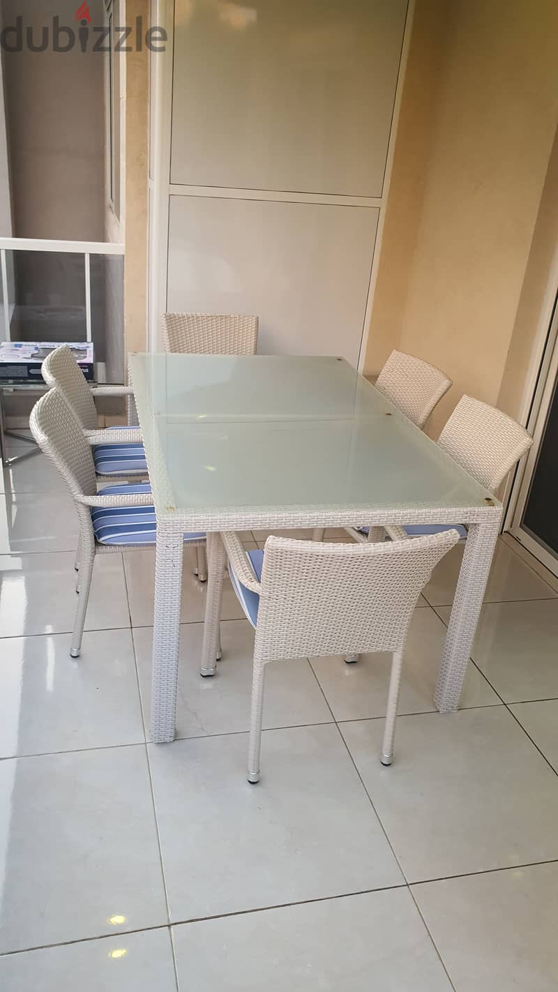 Tempered Glass Table + 6 Chairs 2