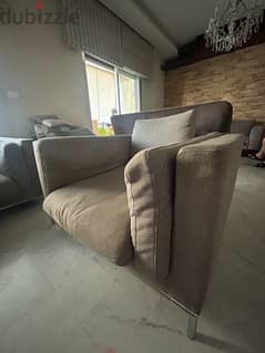 modern grey sofas (3 pieces)