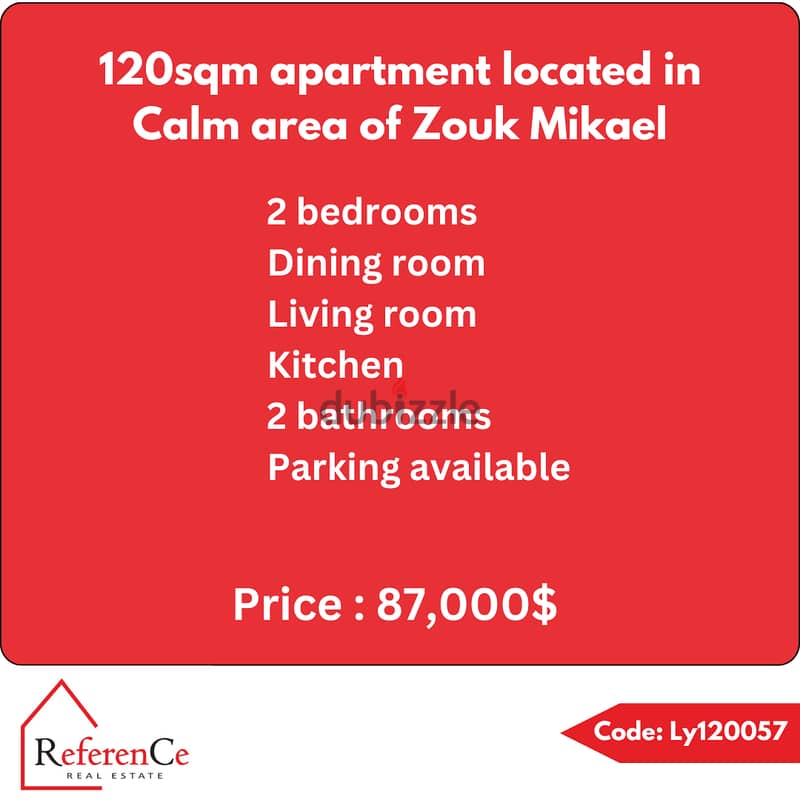 Apartment for sale in Zouk Mikael شقة للبيع في زوق مكايل 0