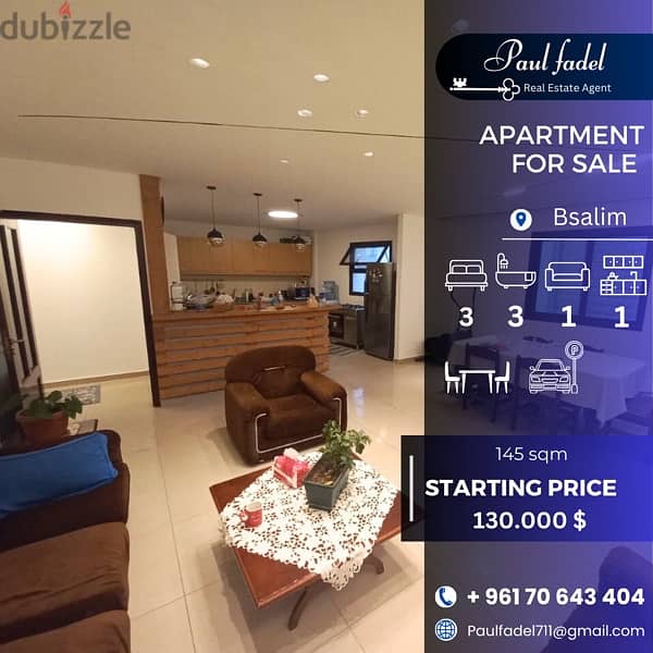 145SQM APARTMENT IN BSALIM FOR SALE!! 0