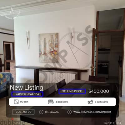 Check out this Apartment for Sale in Yarzeh - Baabda