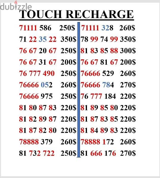 touch recharge 0