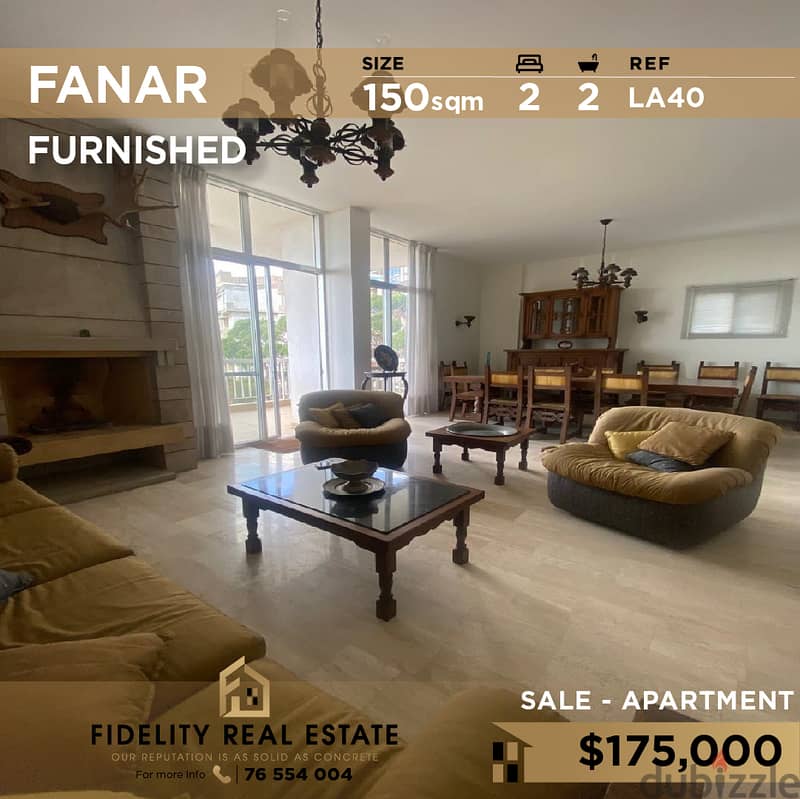 Apartment for sale in Fanar furnished LA40 شقة  للبيع في الفنار 0