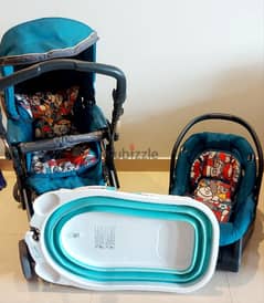 CAM stroller and car seat with free portable baby bathtub 0