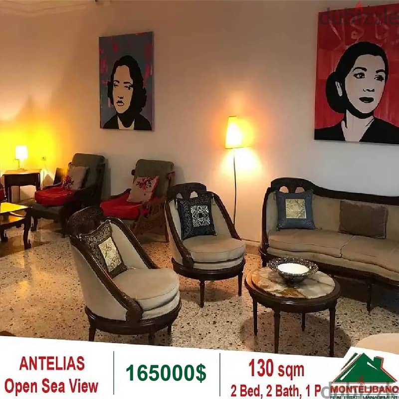 165000 Open Sea View Apartment for sale in Antelias 0