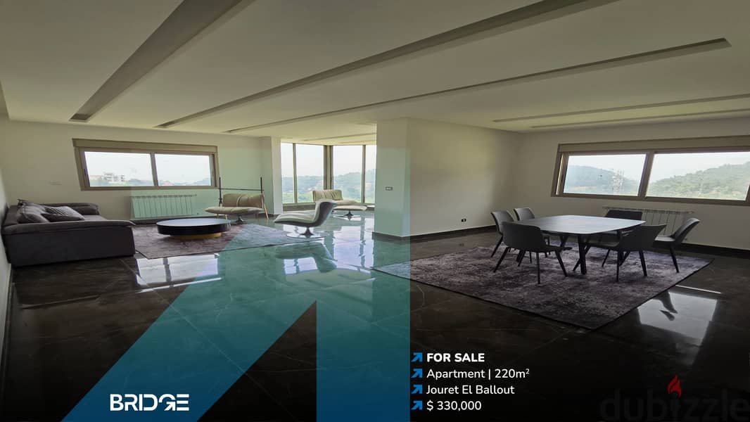 Deluxe Apartment/ Panoramic View/ Jouret El Ballout - شقة للبيع جورة 0