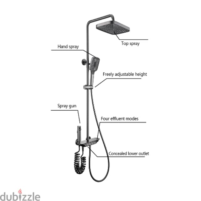 Thermostatic Shower Mixer with Digital Display & Spray Gun 3