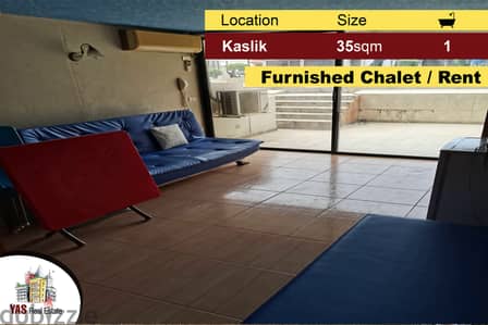 Kaslik 35m2 | 10m2 Terrace | Chalet | Furnished | Well Maintained | EL