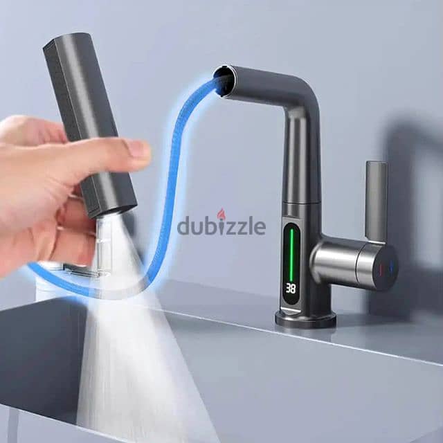 Pull Out Kitchen Faucet with Temperature Display, 3 Spray Modes 2