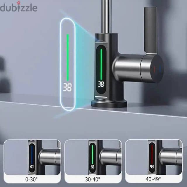 Pull Out Kitchen Faucet with Temperature Display, 3 Spray Modes 3