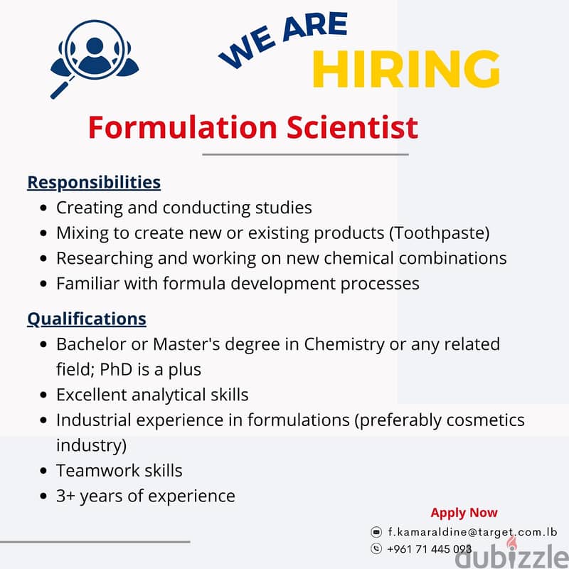 Formulation Scientist - Quality Controll 0