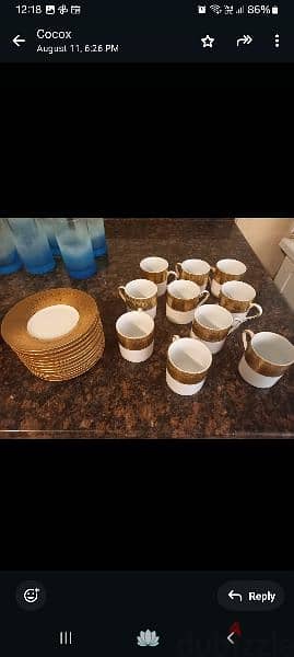 10 coffee porcelain cups and 10 small coffee porcelain cup plates 0