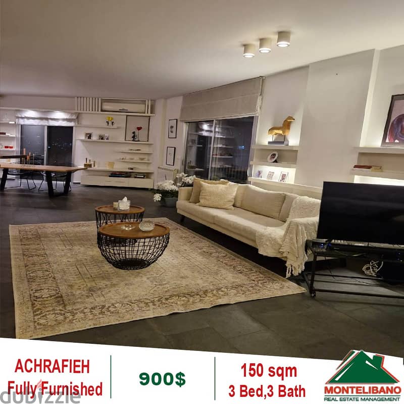 900$!! Open city View Apartment for rent in Achrafieh 1