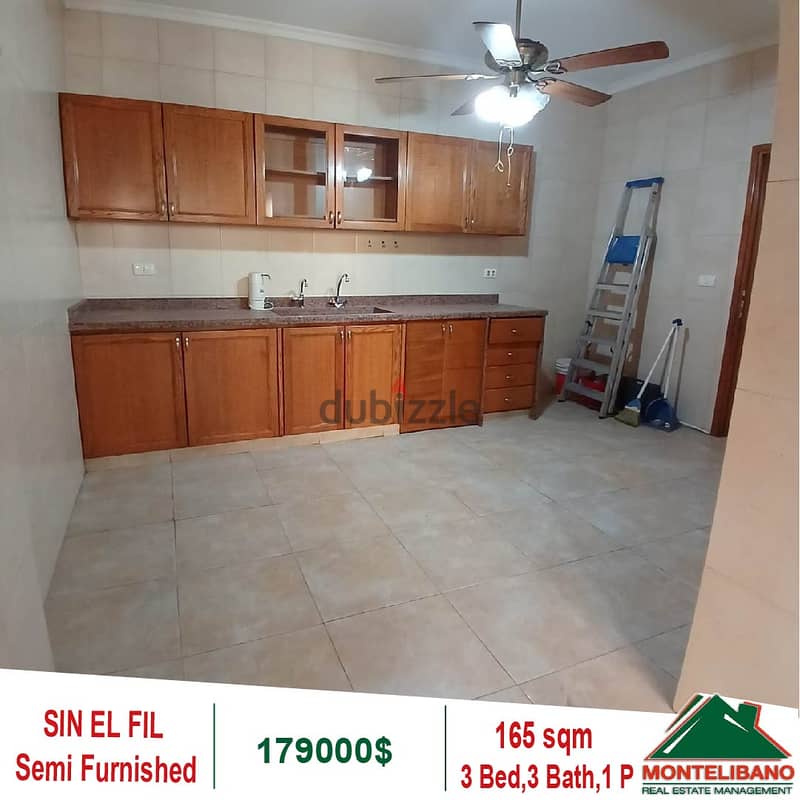 179000$!! Semi Furnished Apartment for sale located in Sin El Fil 7