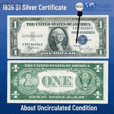 1935 1$ blue silver certified