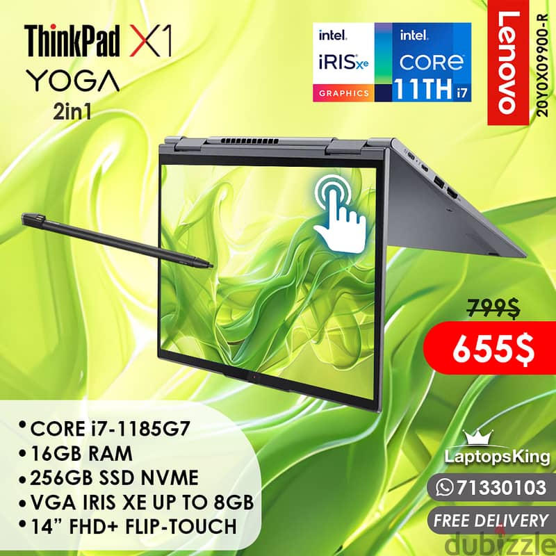 LENOVO THINKPAD X1 YOGA 2in1 i7- 1185G7 IRIS XE FLIP-TOUCH 14" LAPTOP 0