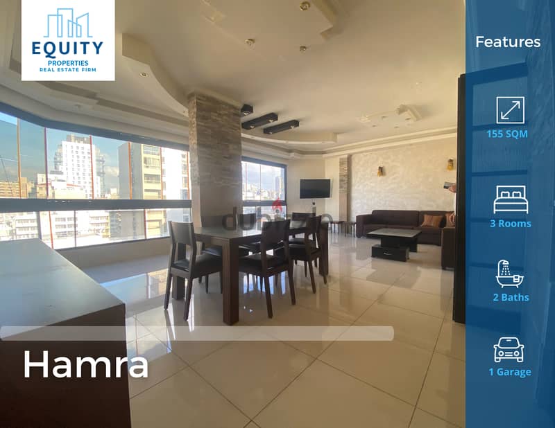 155 SQM Apartment For Rent In Hamra شقة للايجار في الحمرا #HG89323 0