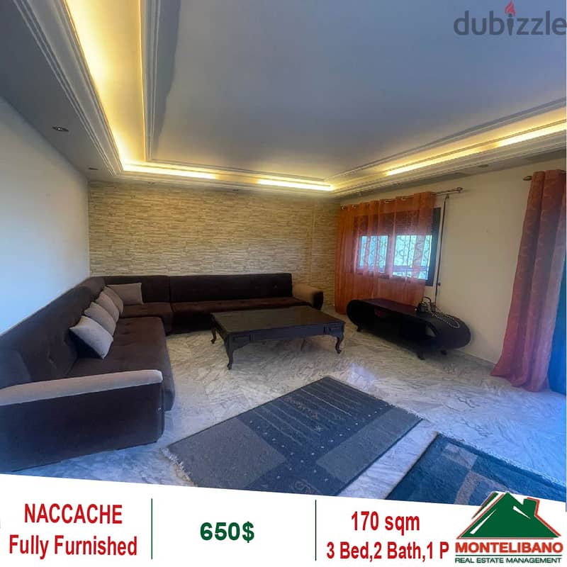 650$!! Fully Furnished Apartment for rent in Naccache 1