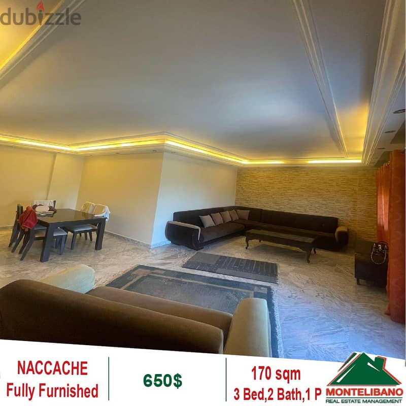 650$!! Fully Furnished Apartment for rent in Naccache 2