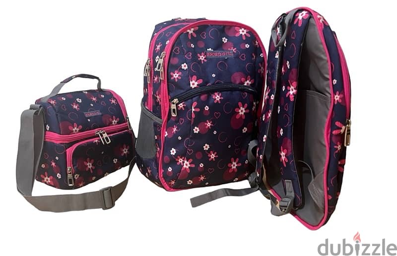 Exsport  2in 1 school bag with lunch box and pencil case 3