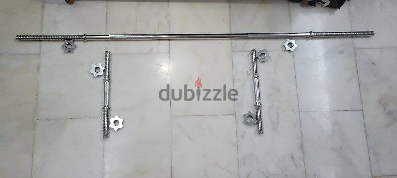 metal plates with dumbbels and barbell (negotiable price) 3