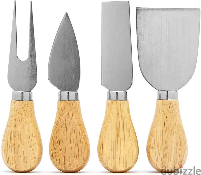 4 Piece Cheese Knife Set with Bamboo Wood Handle,for cheese 2