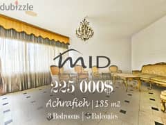 Ashrafieh | Well Maintained Building | 5 Balconies | 185m² | Elevator 0