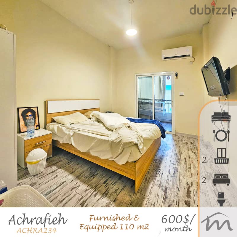 Ashrafieh | Furnished/Equipped 2 Bedrooms | 2 Balconies | Elevator 0