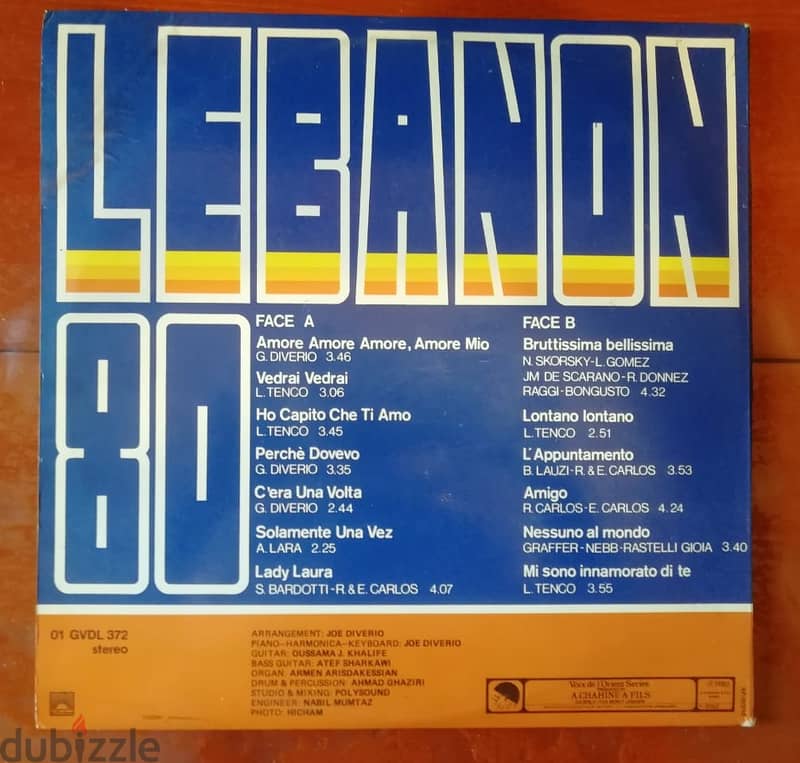 Joe Diverio "Lebanon 80" vinyl gatefold cover vg  vinyl vg 2