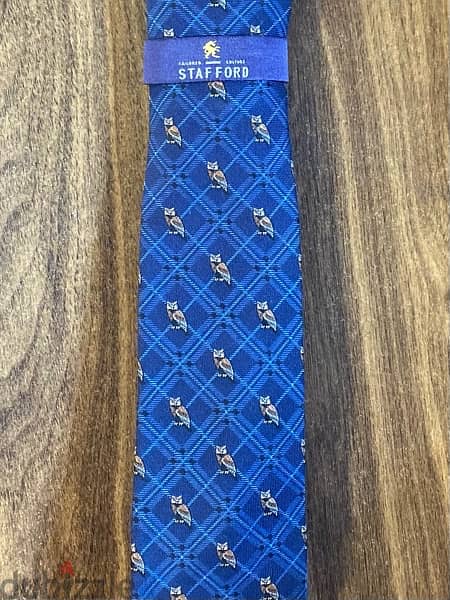 STAFFORD Blue “Owl” Tie. 1