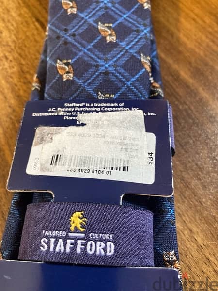 STAFFORD Blue “Owl” Tie. 3