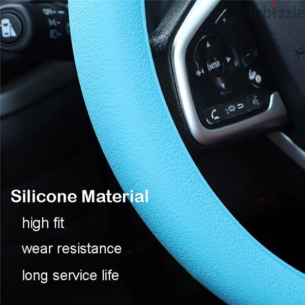 Universal Solid Color Anti-slip Silicone Car Steering Wheel Protective 3