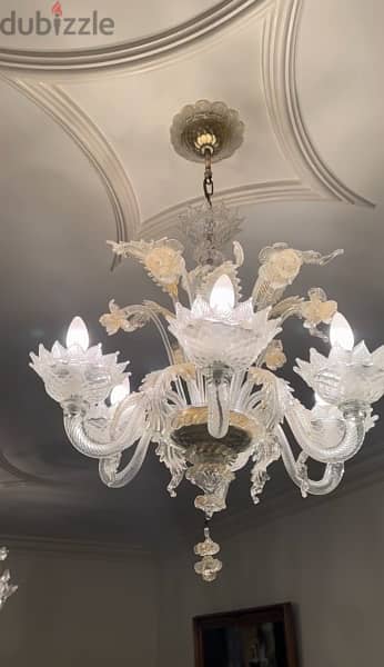 3 chandeliers cristal murano 1