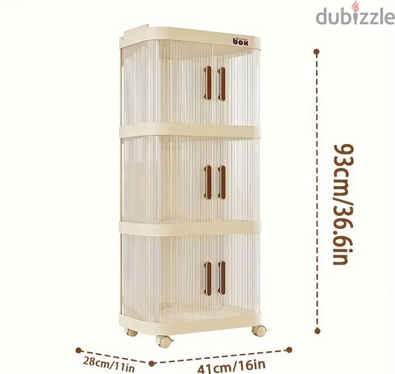 3 layers storage box with wheels 93cmx41cmx28cm 0