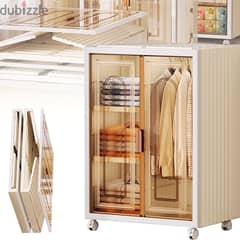 Foldable Clothes Wardrobe with Hanging Area and Shelves