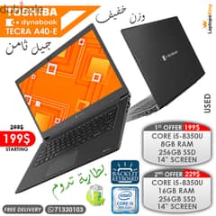 TOSHIBA DYNABOOK TECRA A40-E CORE i5-8350U 14” LAPTOPS 0