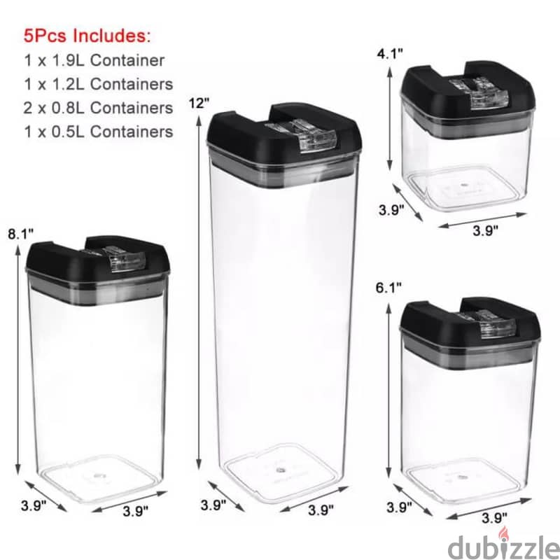 Airtight Sealed Stackable Food Storage Container Set 5 PCS A-525 3