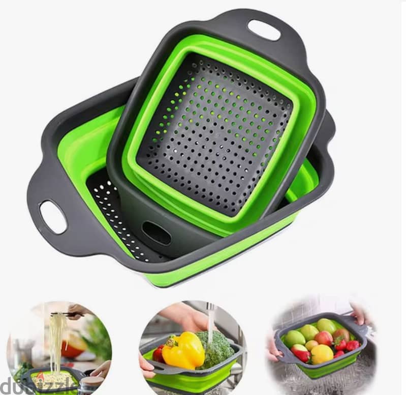 foldable Fruit Vegetable Washing Strainer Basket Kitchen 2