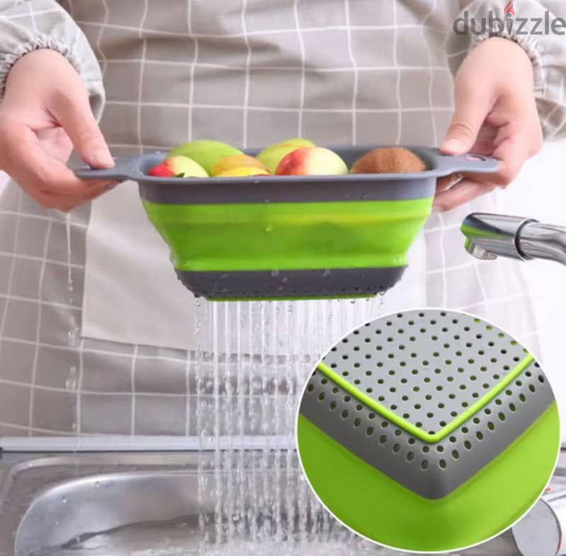 foldable Fruit Vegetable Washing Strainer Basket Kitchen 4