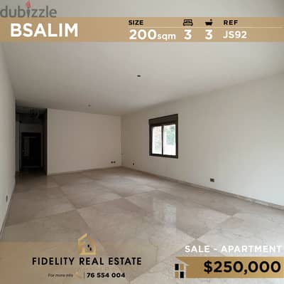 Apartment for sale in Bsalim JS92 شقة للبيع بصاليم