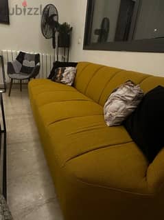 mustard color sofa 0