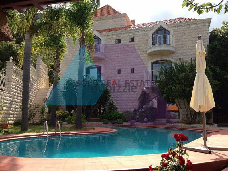 1500 m2 villa+garden +terrace+pool+Open Sea View for sale in Keserwan 1