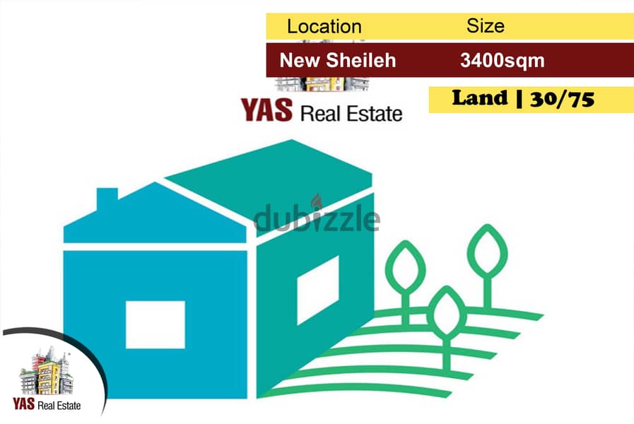 New Sheileh 3400m2 | Commercial Land | Open View | Two Entrances | WA 0