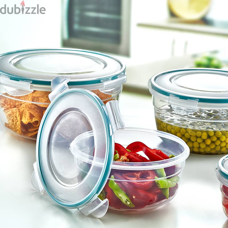 5-Piece Round Airtight Food Storage Containers for Kitchen, BPA-Free 2