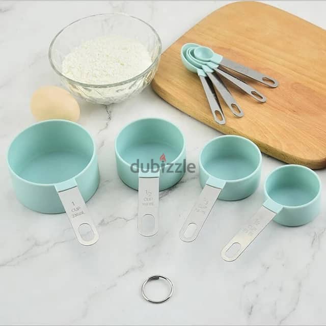 8 Piece Measuring Cups and Spoon Set –Plastic Measuring Cup and Spoon 0