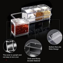 Acrylic Kitchen Spice Pots, 4 Piece Clear Seasoning Box Set, Storage 0