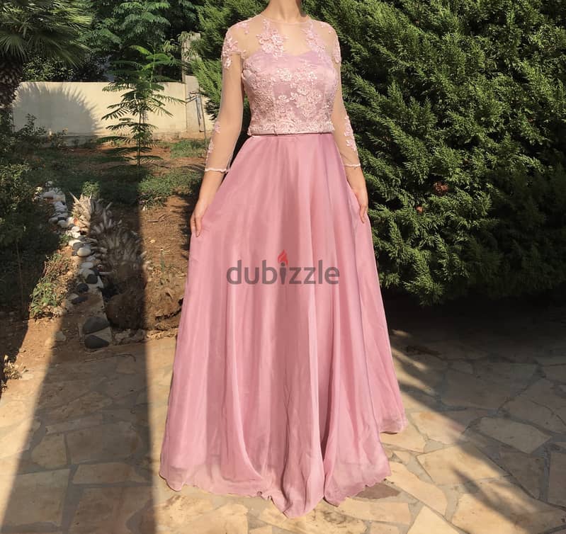 Long Evening Dress Pink 1