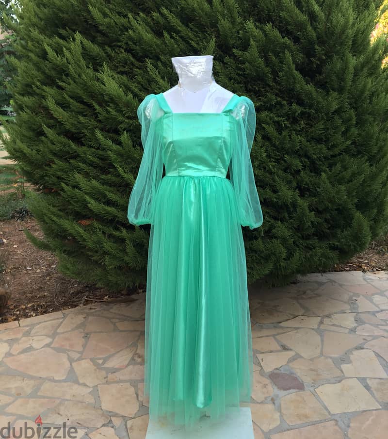 Aqua Evening Dress 0